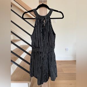 Black and White Striped Romper